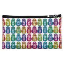Cute Rainbow Matryoshka Owls Cosmetic Bag