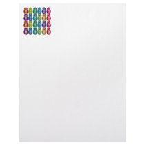 Cute Rainbow Matryoshka Owls Letterhead Design