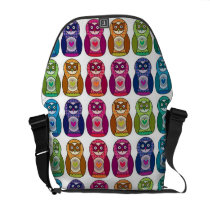 Cute Rainbow Matryoshka Owls Messenger Bag