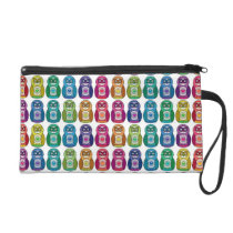 Cute Rainbow Matryoshka Owls Wristlets