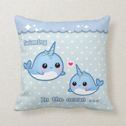 narwhal plush pillow