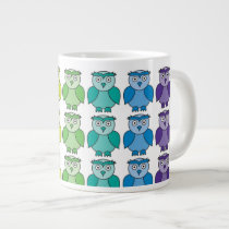 Cute Rainbow Owl Pattern Extra Large Mug