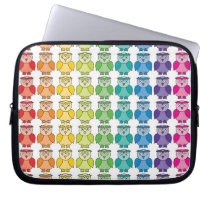 Cute Rainbow Owl Pattern Laptop Sleeves