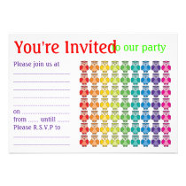 Cute Rainbow Owl Pattern Party Invitation