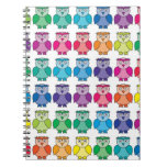 Cute Rainbow Owl Pattern Spiral Note Books