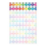 Cute Rainbow Owl Pattern Stationery