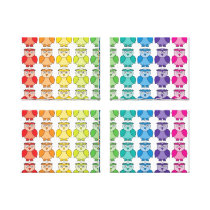Cute Rainbow Owl Pattern Stretched Canvas Prints