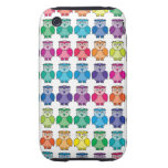 Cute Rainbow Owl Pattern Tough iPhone 3 Cover