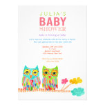 Cute Rainbow Owls Baby Shower Invite invitations