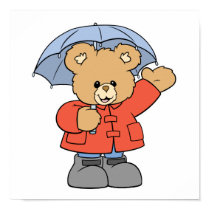 Cute Rainy Day Bear posters