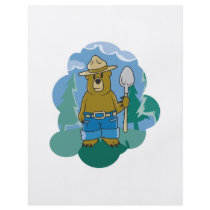 cute ranger bear flyer design