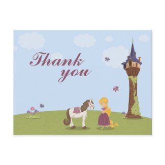 Cute rapunzel tower girl's thank you post card postcard