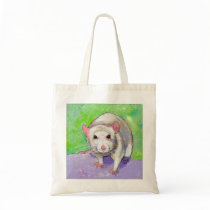 Cute rat listening fun colorful pet art white rats bags