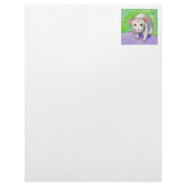 Cute rat listening fun colorful pet art white rats custom letterhead