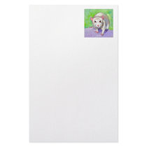 Cute rat listening fun colorful pet art white rats stationery