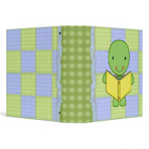 cute reading turtle 3 ring binders