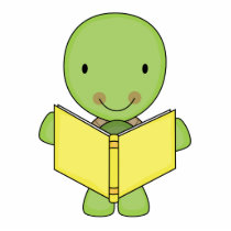 cute reading turtle photo sculptures