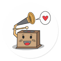 Cute Record Player -Stickers by andymcnally Cute Record Player -Stickers