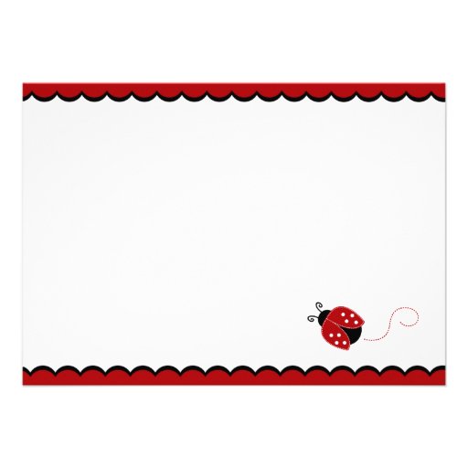Cute Red and Black Ladybugs Baby Shower Personalized Invitation