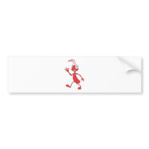 Cute Red Ant Walking Waving Hand Hi Hello Bumper Sticker