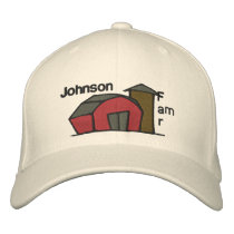 Cute Red Barn & Farm Yard Design Baseball Cap