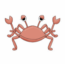 Cute Red Beach Crab Cartoon Character Design Photo Cut Outs