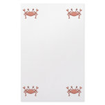 Cute Red Beach Crab Cartoon Character Design Personalized Stationery