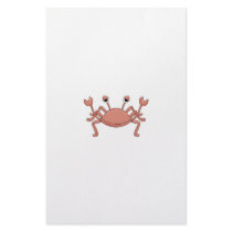 Cute Red Beach Crab Cartoon Character Design Customized Stationery