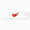 Cute Red Bird bumper stickers