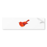 Cute Red Bird Bumper Sticker