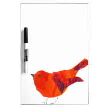 Cute Red Bird Dry Erase Boards