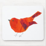 Cute Red Bird Mouse Pad
