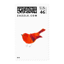 Cute Red Bird Stamps