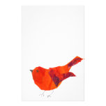 Cute Red Bird Stationery Design