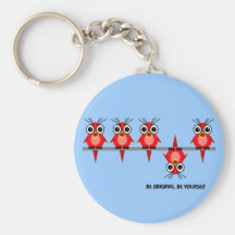 cute red birds key chain