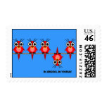 cute red birds postage stamp
