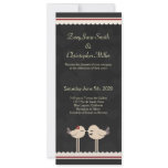 Cute Red &amp; Black Love Birds Wedding Invitation