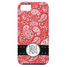 Cute Red Country Paisley with Personalization iPhone 5 Covers