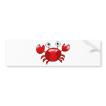 Cute red crab bumper sticker