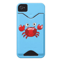 Cute red crab iphone 4 id cover