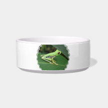 Cute Red Eyed Tree Frog Cat Food Bowls