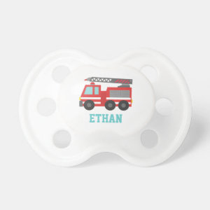 Cute Red Fire Truck for Little Fire fighters Pacifier