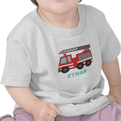 Cute Red Fire Truck for Little Fire fighters T Shirts