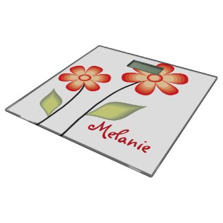 Cute Red Flowers Personalized Bathroom Scale