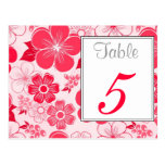 Cute red flowers Table Number Postcard postcards