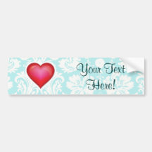 Cute Red Heart Bumper Stickers