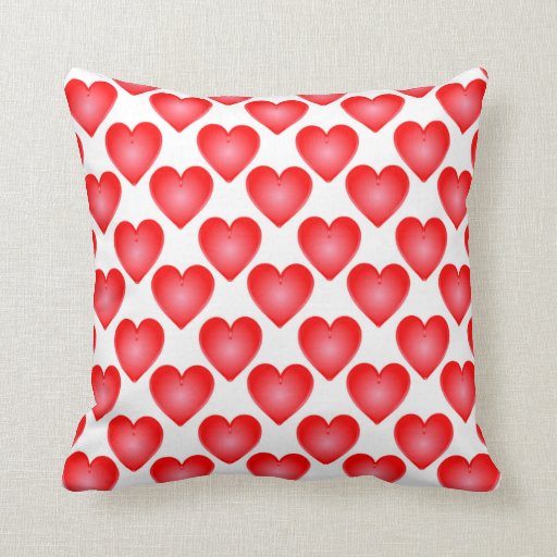 Cute Red Hearts Pattern Valentines Day Throw Pillow Zazzle