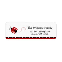 Cute Red Ladybug Return Address Label