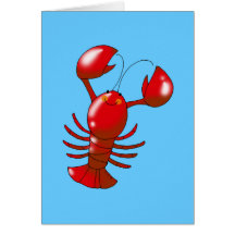 Cute red lobster greeting cards