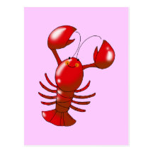 Cute red lobster post cards